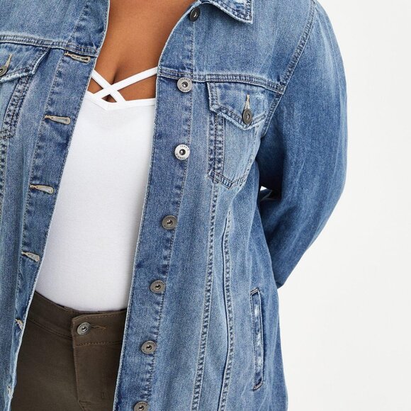 NWT Torrid Medium Wash Longline Denim Jacket size 1X - Picture 4 of 4